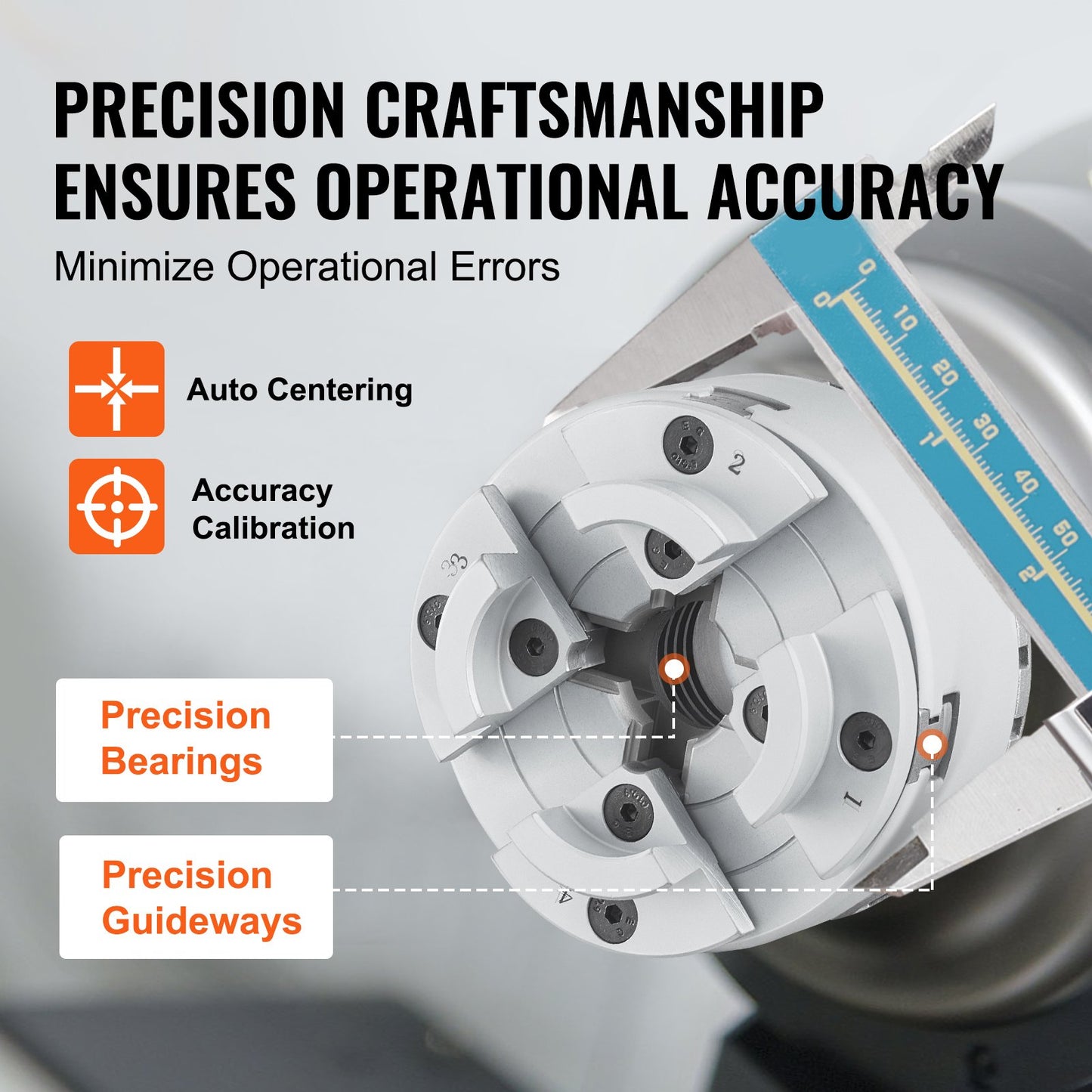 KP2-3/4 Lathe Chuck, 4-Jaw 2.75" Diameter, Metal Lathe Chuck Turning Machine Accessories, Self-centering Tool, For Lathe, Precision Machining, Grinding Machines, Milling Machines