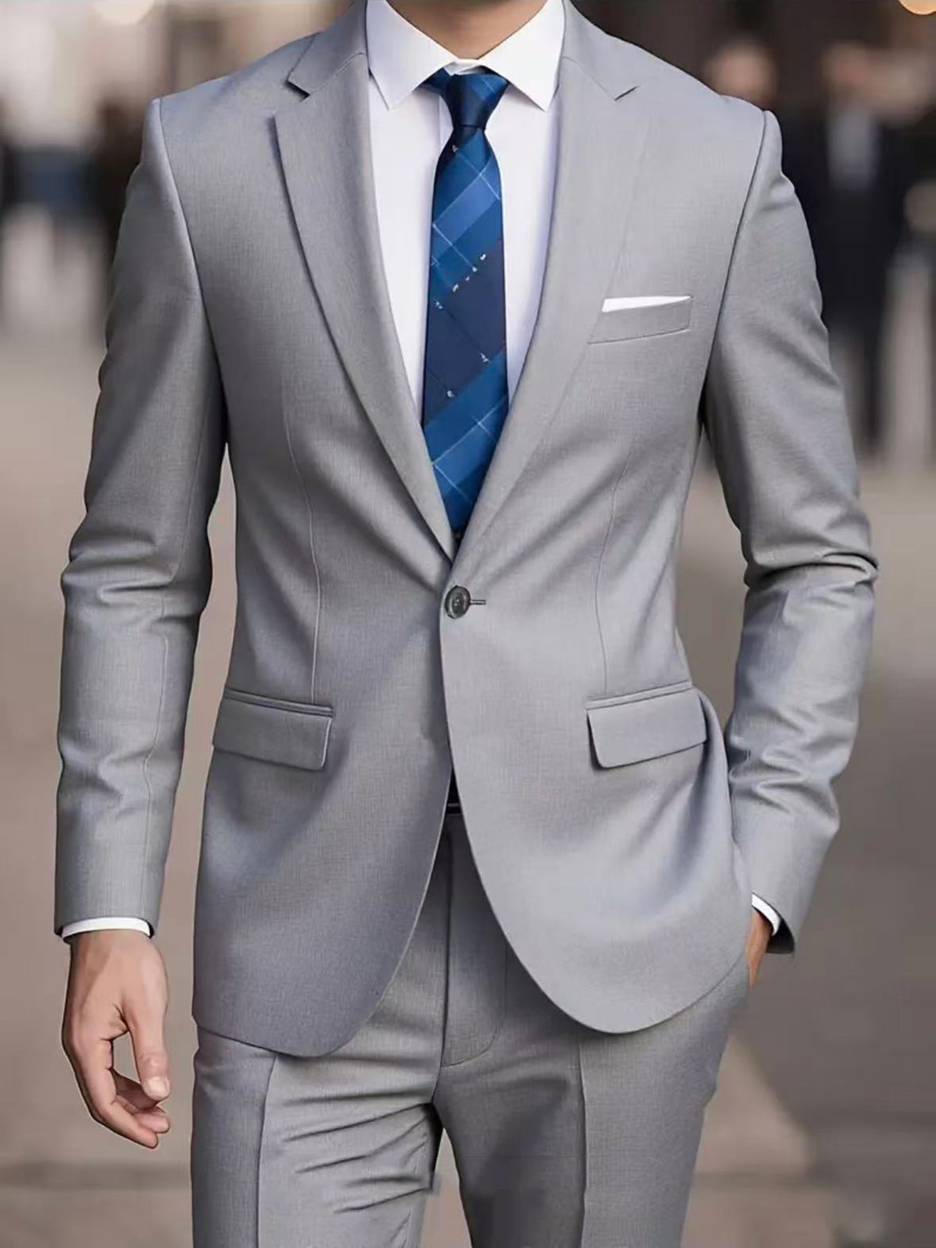 Mens Business-Casual Suit Slim-Fit Korean Style