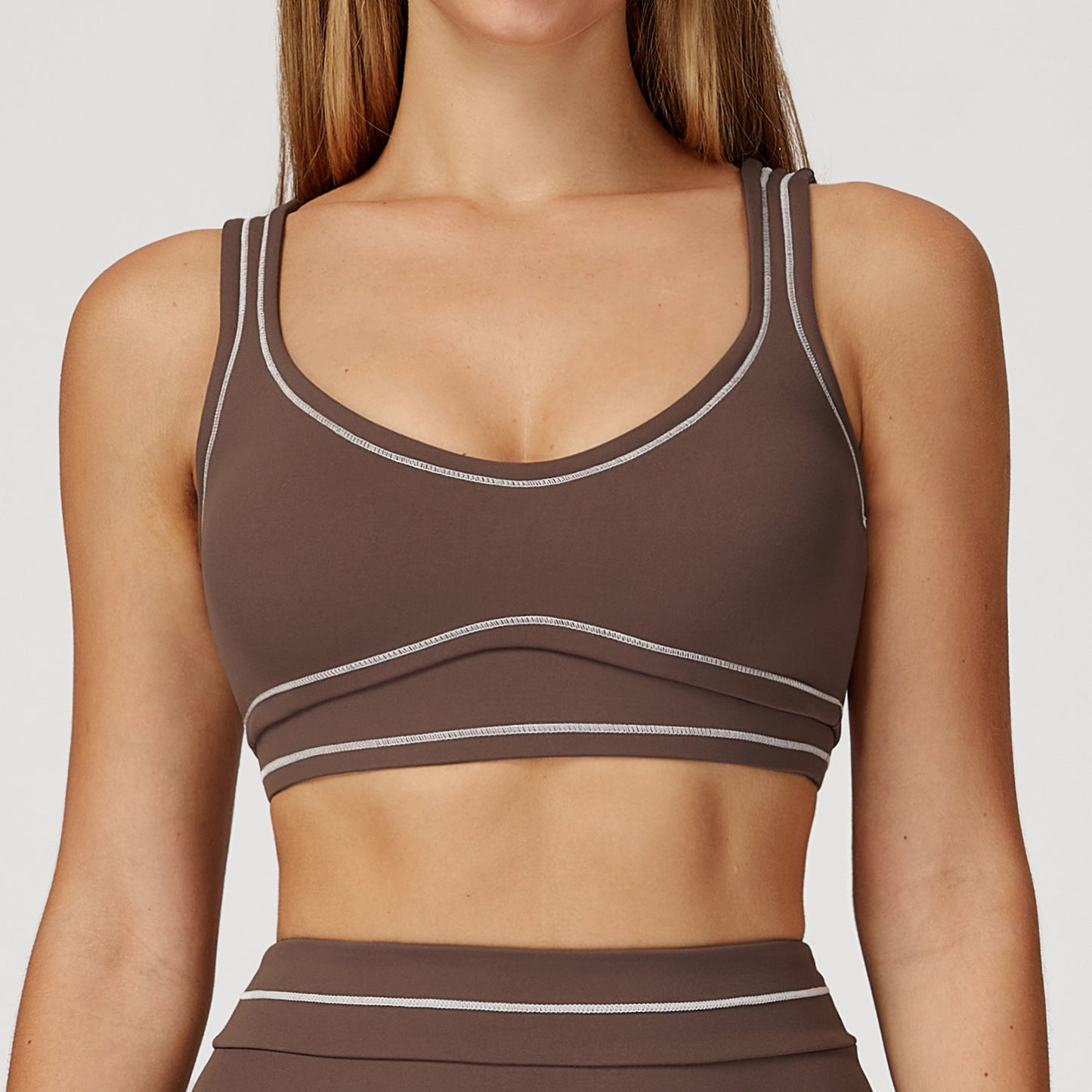 Contrast Color Brushed Yoga Bra Advanced Sense U-shaped Beauty Back Exercise Underwear