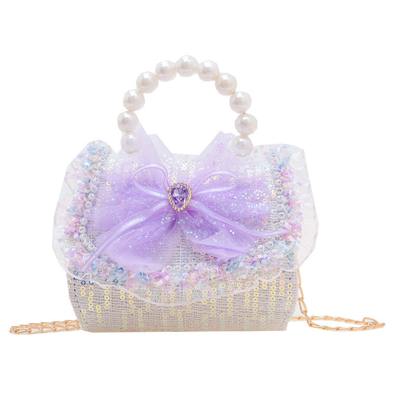 Childrens Bag Summer Fashion Crossbody Bag, Girls Pearl-handled Tote