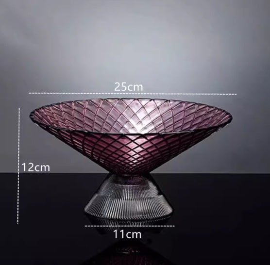 High-end Light-luxury Tea Table Snack And Candy Tray Dried Crystal Glass Fruit Bowl
