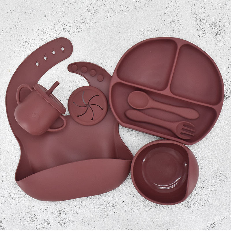 Food Grade Silicone Feeding Cutlery Set Children's Dinner Plate