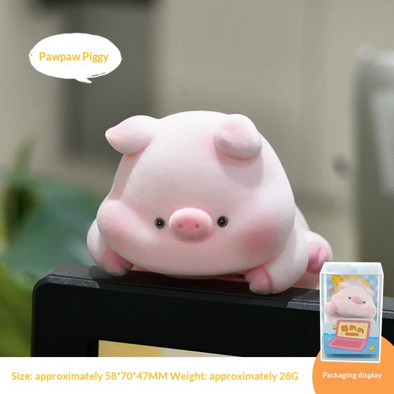 Fluffy Office Desk Monitor Screen Computer Decor