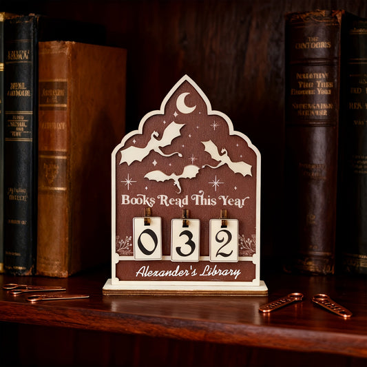 Wooden Reading Count Tracker For Book Lovers Desktop Decor Piece