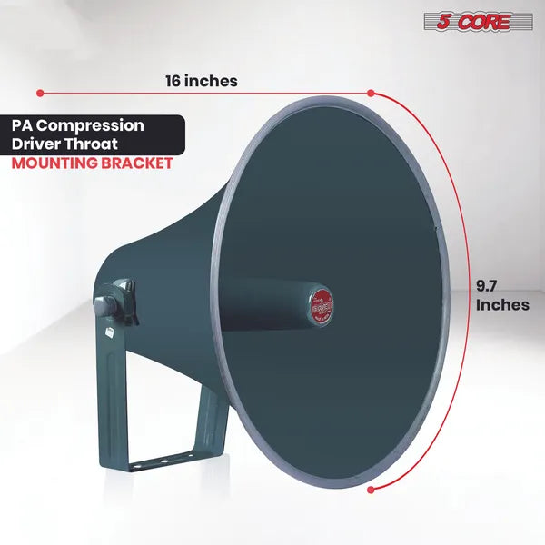 PA Horn Speaker Set 2' Compression Driver 600W 16 Ohm Weatherproof Aluminum Body 18 TPI Thread