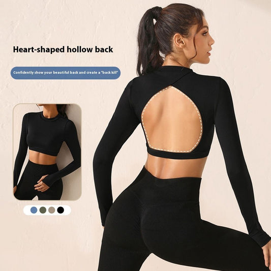 New Yoga Wear Long Sleeve Women's Tight Backless Sports Top