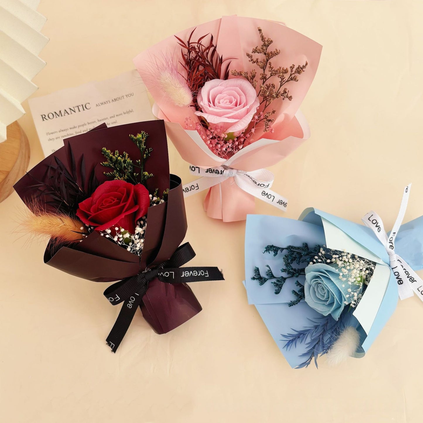 Preserved Flower Dried Flower Mini Bouquet Valentines Day And Teachers Day Gift For Female Teachers