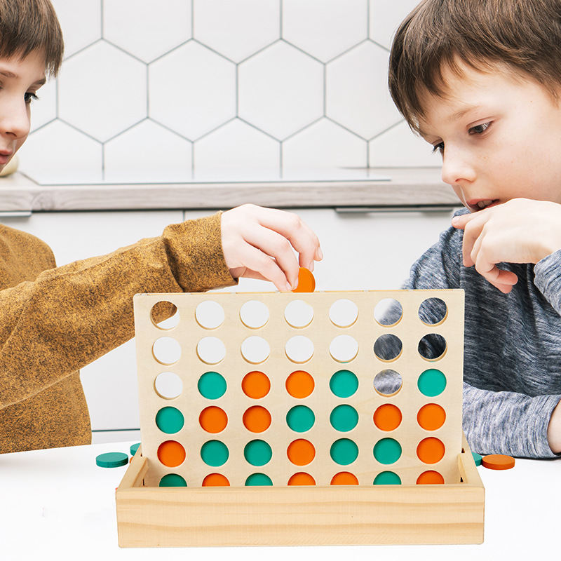 Wooden Puzzle Early Education Thinking Logic Training Desktop Parent-child Interactive Game Quarto Toys