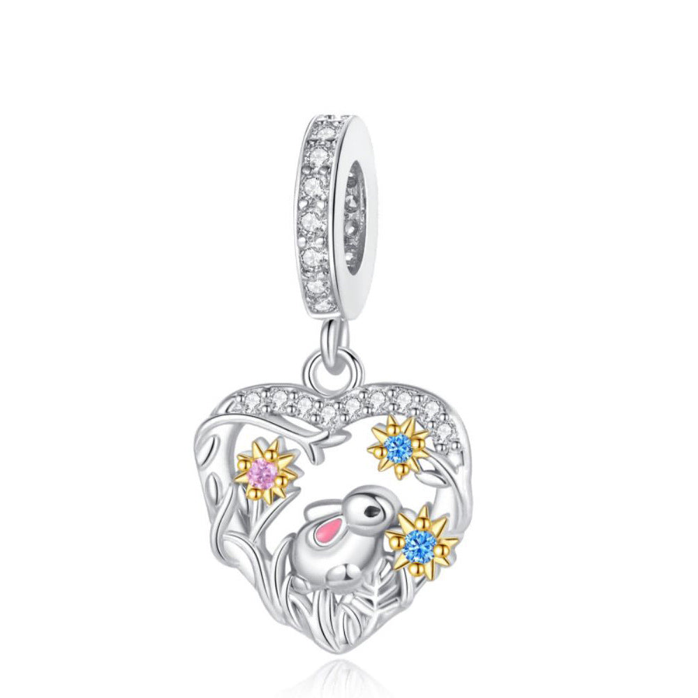 Silver-plated DIY Motherly Love Auspicious Elephant Bead Bracelet Accessories