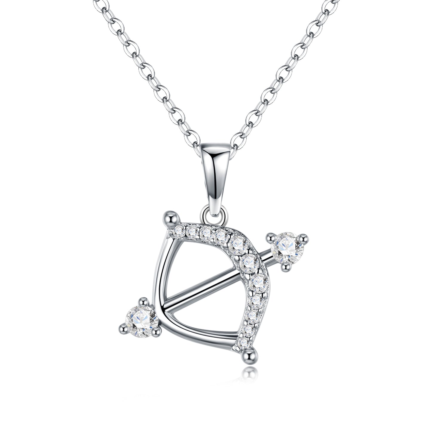 S925 Sterling Silver Sagittarius Necklace For Women  D Color VVS1 Moissanite Zodiac Pendant 3.8g Platinum Plated Astrology Jewelry With GRA Certificate Perfect Birthday & Anniversary Gift Box Set