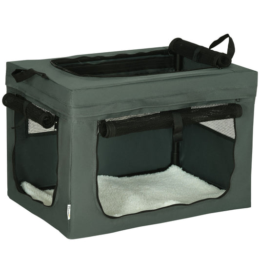 PawHut 60cm Pet Carrier, With Cushion, For Miniature Dogs - Grey