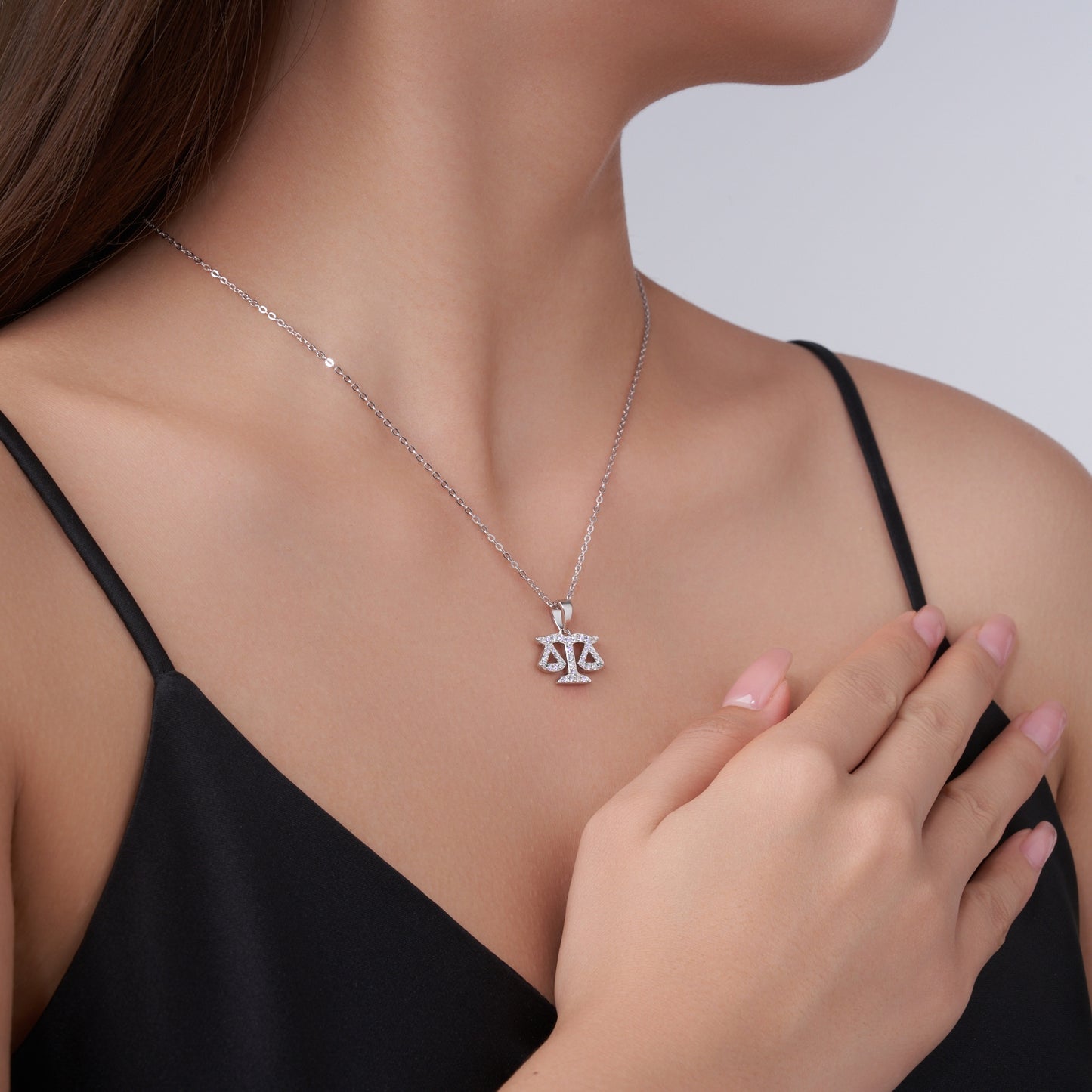 S925 Sterling Silver Zodiac Necklace For Women  D Color VVS1 Moissanite Libra Pendant, 3.8g Platinum Plated Astrology Jewelry With GRA Certificate, Perfect Birthday & Anniversary Gift Box Set For Her