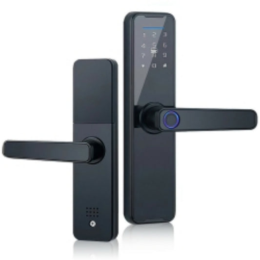 WIFI Digital Smart Door Lock Electronic Fingerprint Password Key Lock-black