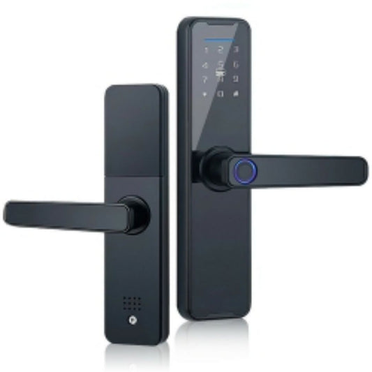 WIFI Digital Smart Door Lock Electronic Fingerprint Password Key Lock-black