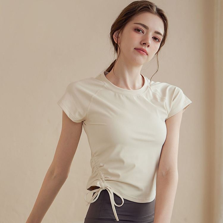 Womens Short-Sleeve Casual Yoga T-Shirt