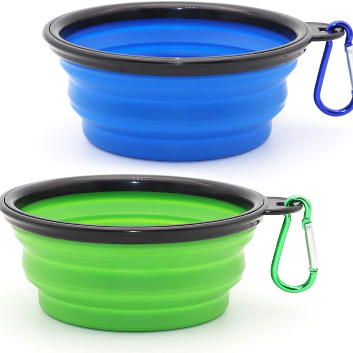 Dog Bowl Pet Collapsible Bowls, 2 Pack For Cats Dogs, Portable Pet Feeding Watering Dish For Walking Parking Traveling With 2 Carabiners