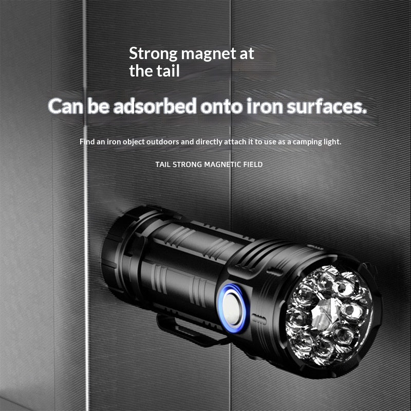 Magnetic Suction Strong Light Flashlight Charging Household Ultra-bright Outdoor