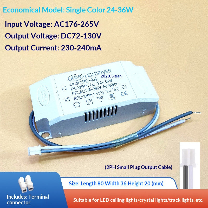 LED Segmented Tri-color Dimmable Crystal Lamp, Constant Current Transformer Lamp Accessories, Rectifier.