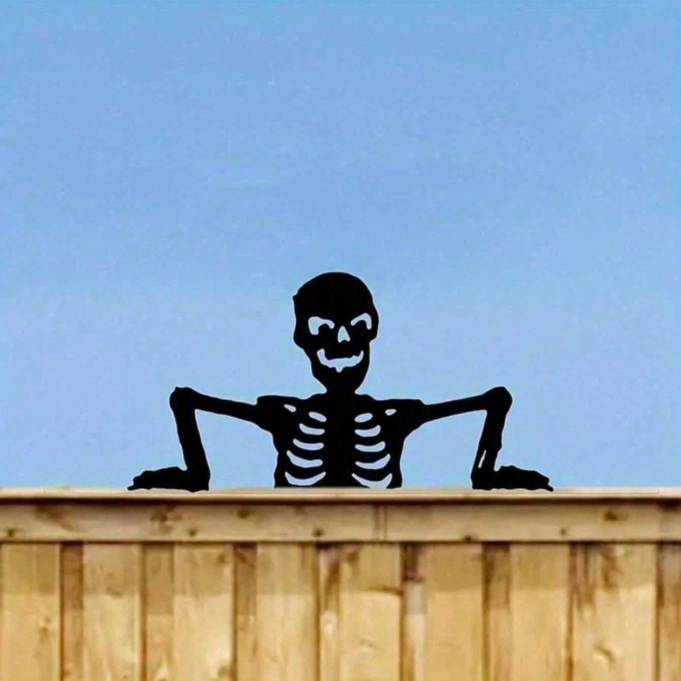 Gothic Metal Skull Silhouette Wall Plaque - Outdoor & Indoor Halloween Decor