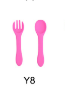 High Quality Natural 100 Food Grade Inventory Easy To Rinse Spoon Weaning Unbreakable Rubber Fork Dishwasher Safe Feeding Set