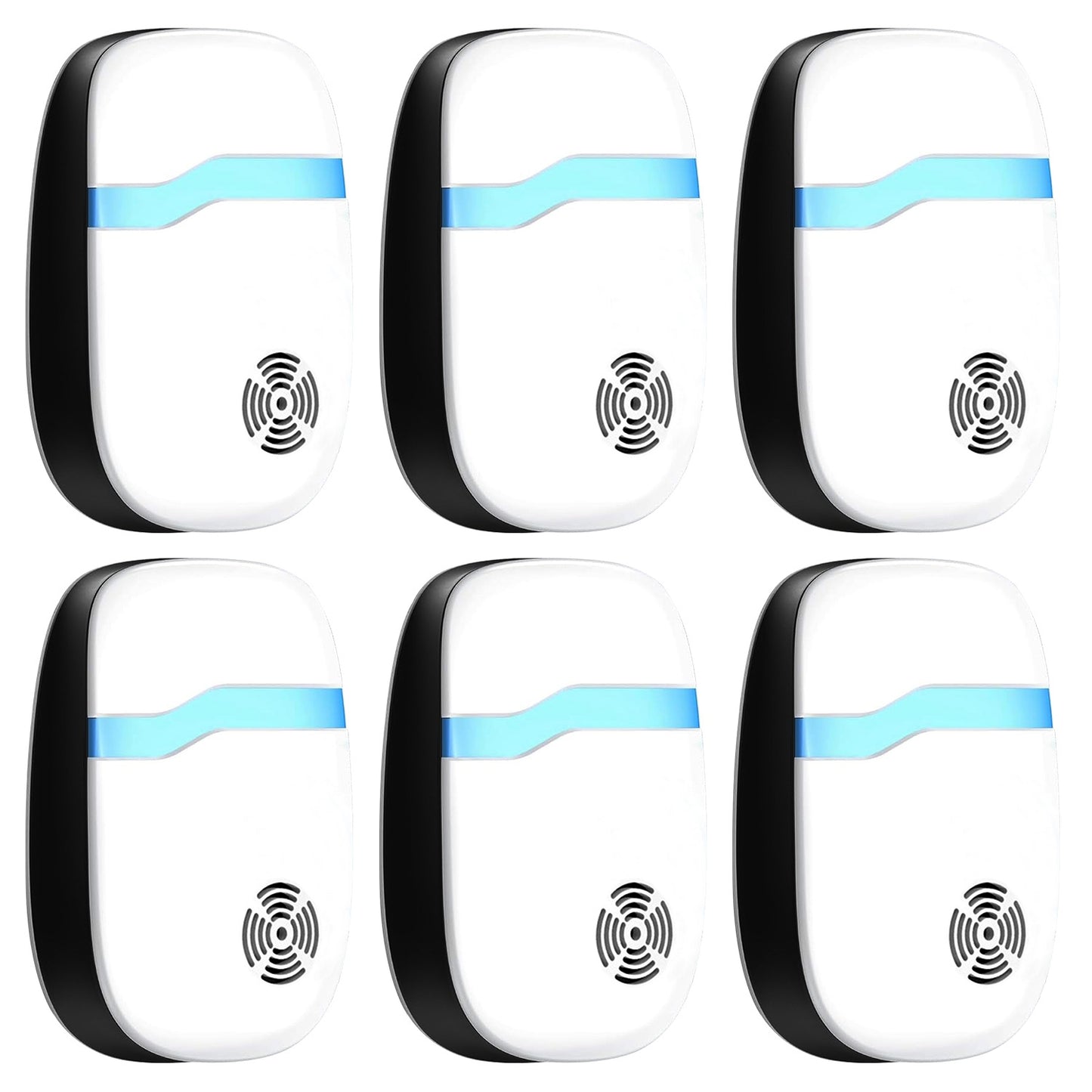 6 Packs Ultrasonic Pest Repellers Electric Plug-In Indoor Pest Control Mouse Repellent Chaser Deterrent Rodent Chaser For Home Kitchen Office Warehouse Hotel 22-65kHz