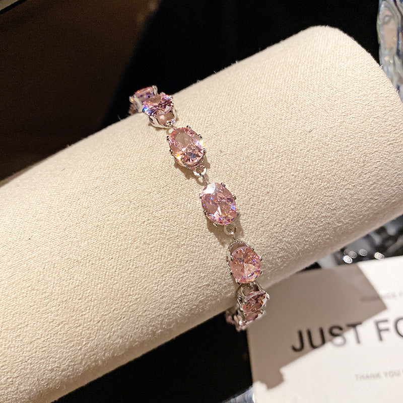 French Design Floral Buckle Zircon Bracelet Chic Exquisite Bangle Premium Flower Snap Fashion Wrist Accessory