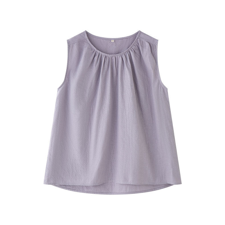 Home Wear Cotton Double-layer Gauze Sleeveless Vest