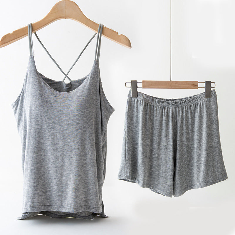 Navel-exposed Sexy One-piece Sling Vest Cover With Chest Pad Beauty Back Outer Wear