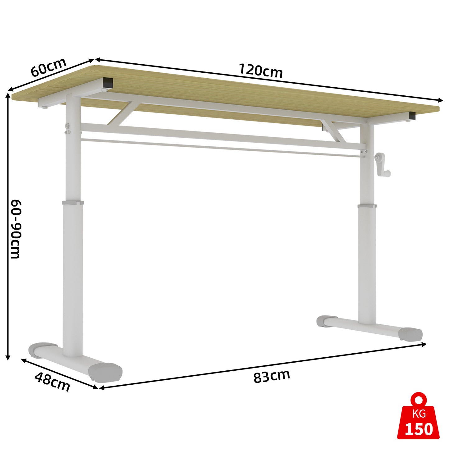 Adjustable Study Desk For Kids & Adults - Height-Adjustable, Multi-Purpose Home-Office Desk, Compact Design