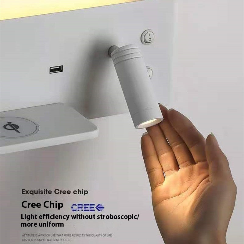 Bedside Wall Lamp Bedroom Modern Minimalist USB Mobile Phone Wireless Charging
