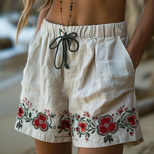 Best Seller Classic Flora Embroidered Hot Shorts