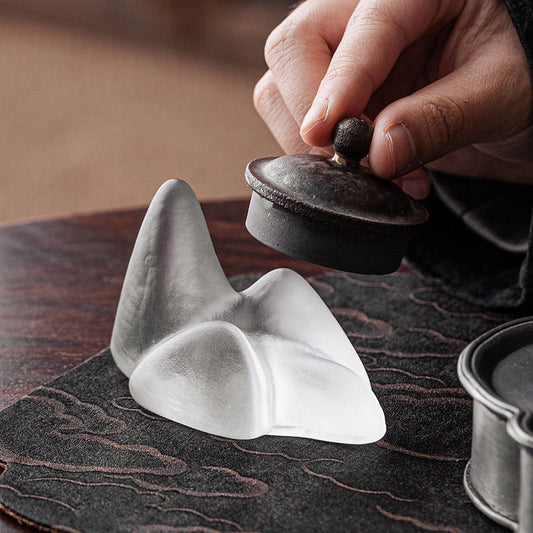 Crystal Glass Holder Tea Clamp Teapot Lid Accessories Boutique Small Ornaments Writing Brush Pen Holder