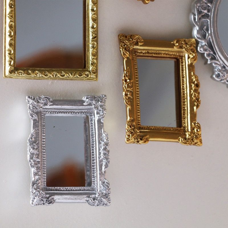 Mini Classical Mirror Round Carved Accessories