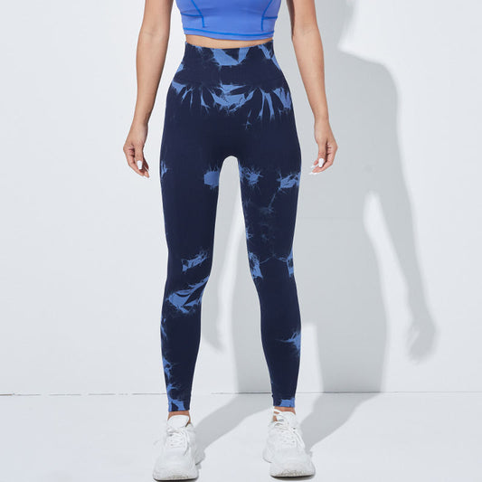 European And American-style Tie-dye Seamless Yoga Pants
