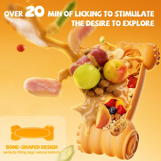 2-Piece Set Of  Dog Lick Bones Slow-Feeding Durable Chewable Teeth-Cleaning Toys