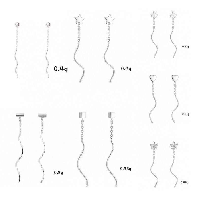 Fashionable Korean-style Clover-wave Drop Earrings For Women