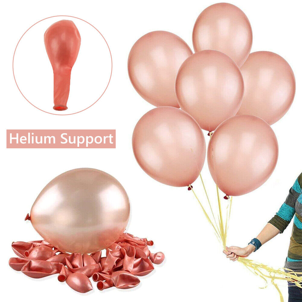 20PCS Rose Gold Confetti Balloons Metallic Balloon Birthday Marriage Party Home