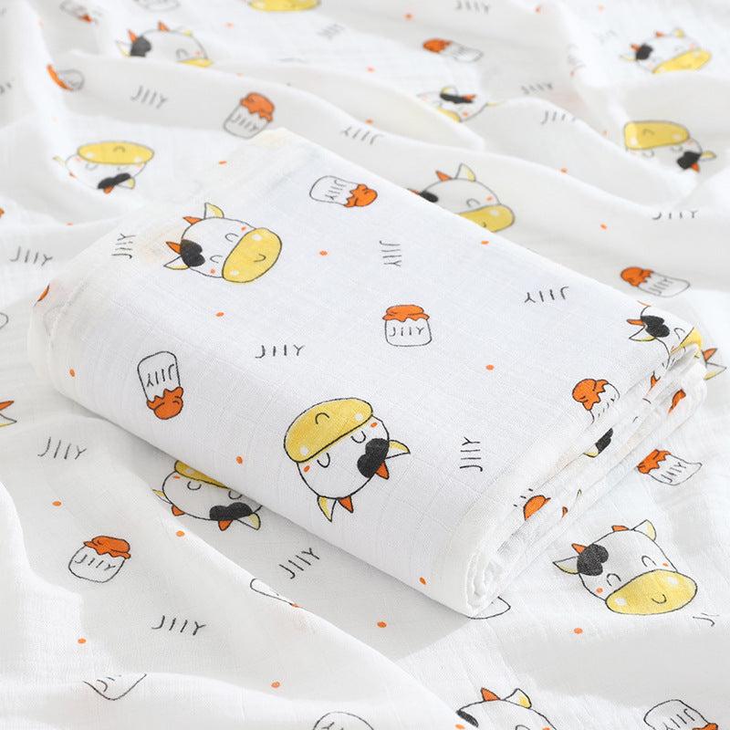 Double-layer Bamboo-cotton Baby Bath Towel Newborn Gauze