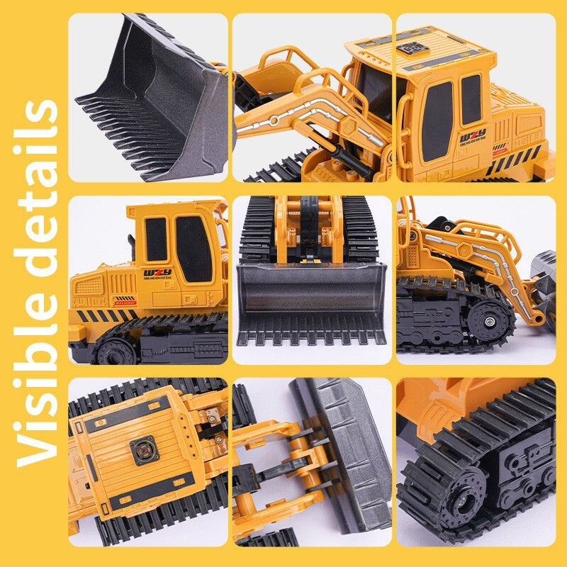 Remote-controlled Engineering Vehicle Toy Bulldozer Excavator Kids Gifts