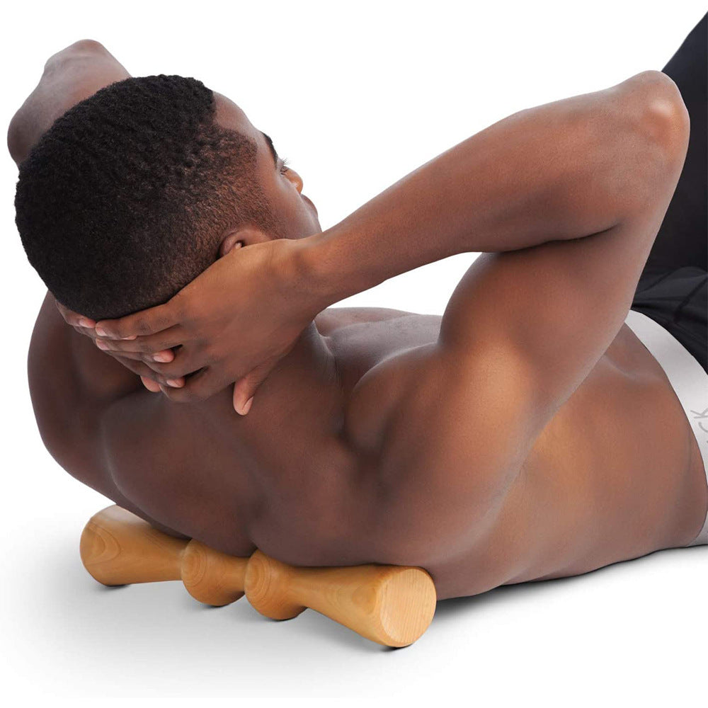 Orange Style Wooden Back Massage Roller Spine Tensioner Brace