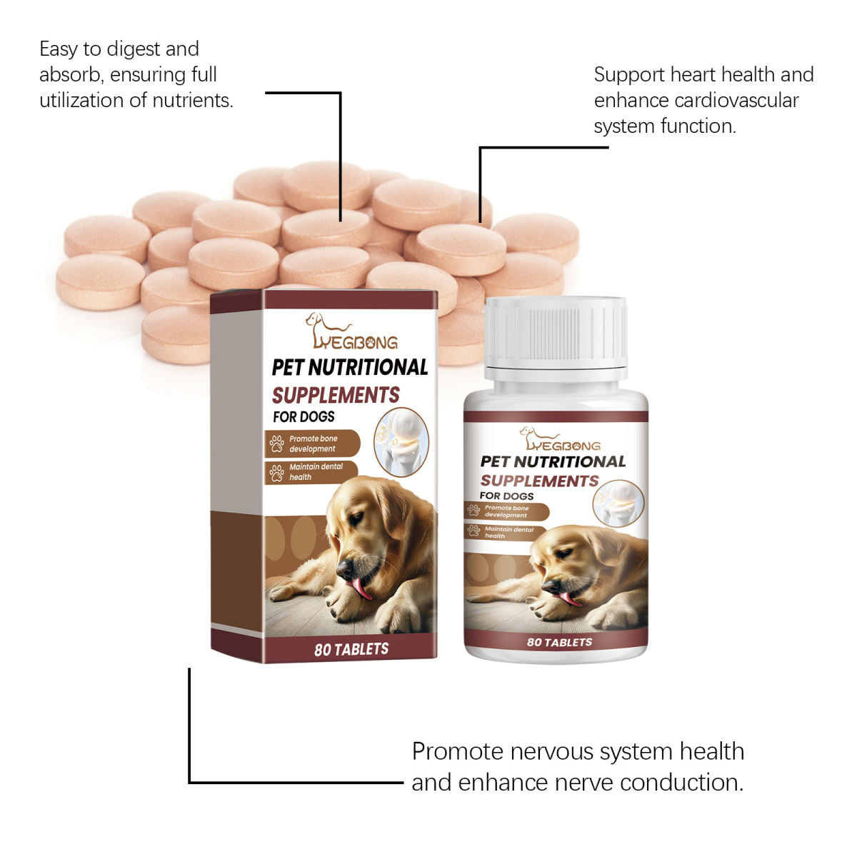 Pet Vitamin Supplement For A Healthy Nutritious Dietcalcium Tablets