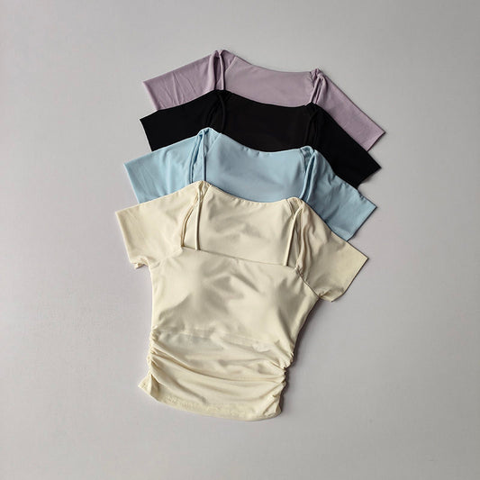 Fake Two-piece Yoga Clothes Fixed Chest Pad Sports Top