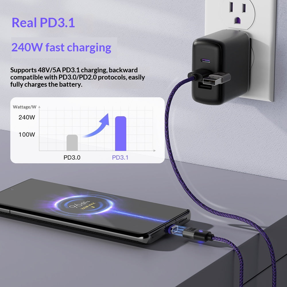 240W Fast-charging Magnetic Data Cable