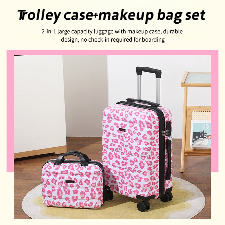 2-piece Luggage Set, 20 Inches, With Makeup Bag, 20 Inch Hard Shell Expandable Lightweight Luggage, 360 Degree Rotating Wheels, Large Capacity Lightweight Travel Luggage. Side Hook, Independent Lock,