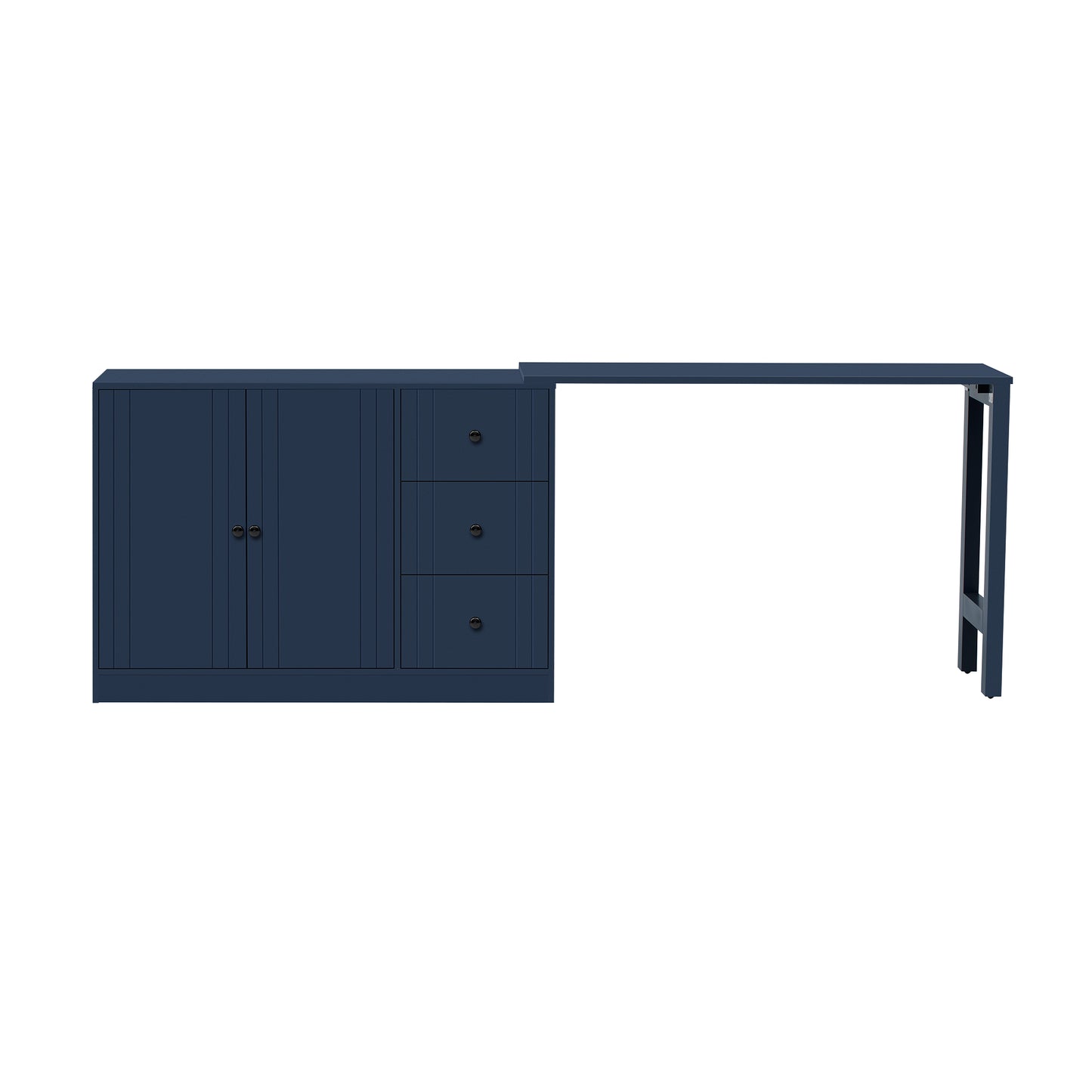 U STYLE 89.7 Wooden Sideboard With Extendable Table Multifunctional Storage Cabinet With 2 Doors And 3 Drawers For Living Room Study Foyer And Kitchen