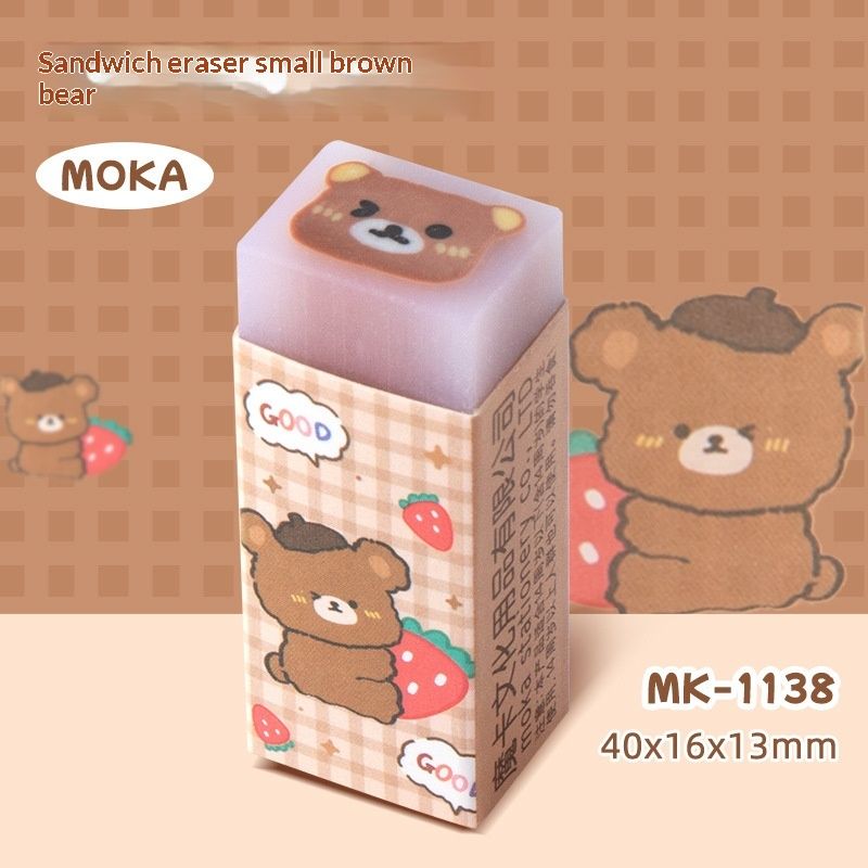 Cartoon Sandwich Funny Pet-Shaped Drawing Eraser For Students Stationery Prize