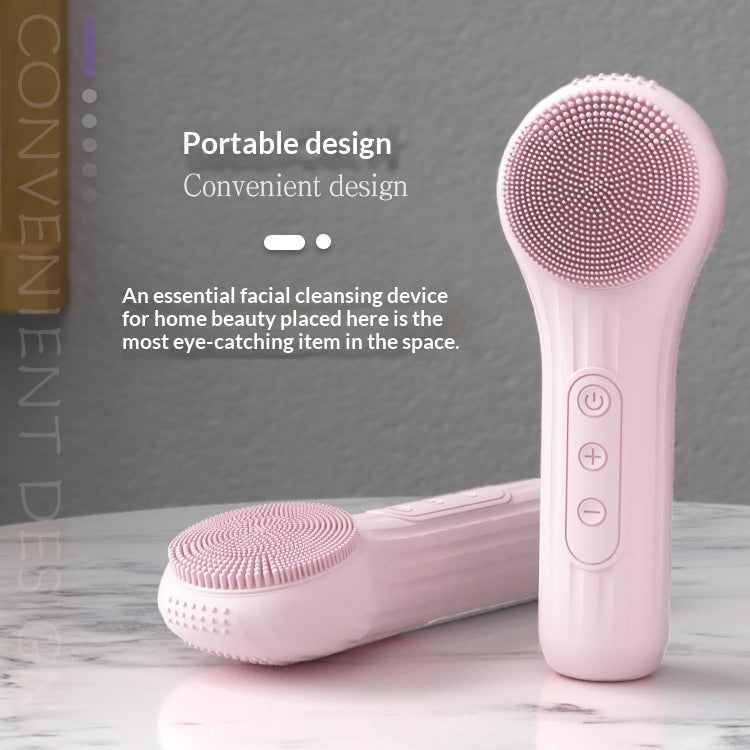 Heating Waterproof Deep-pore-cleansing Vibrating Silicone Facial Cleansing Devic