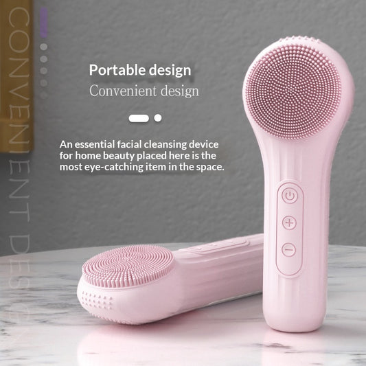 Heating Waterproof Deep-pore-cleansing Vibrating Silicone Facial Cleansing Devic
