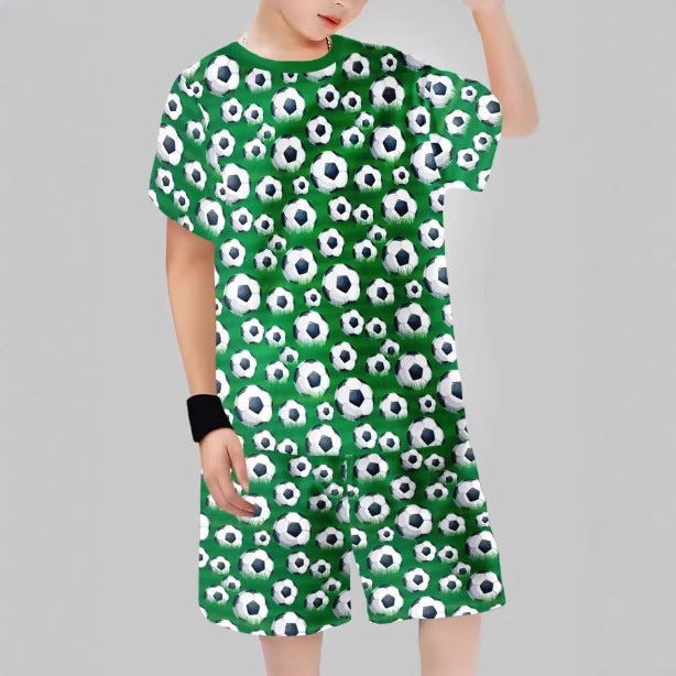 Summer New Korean-style Boys Dinosaur Cartoon Print Set