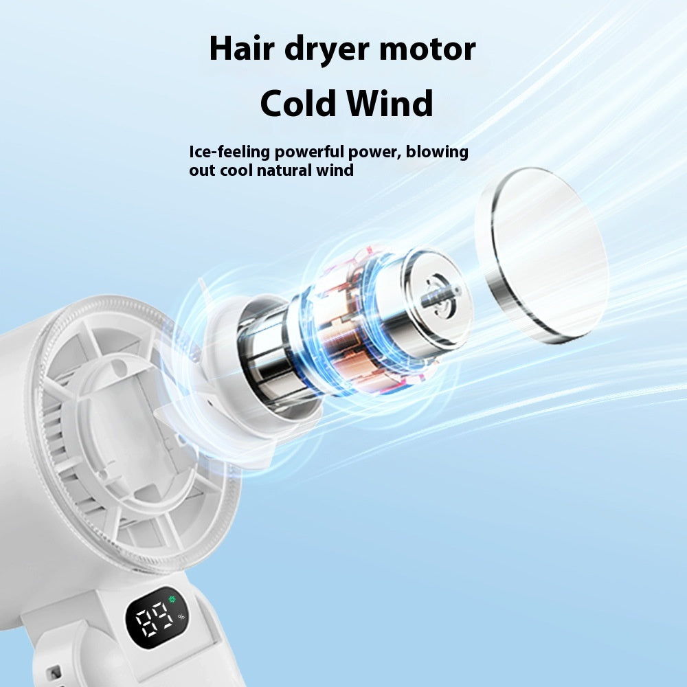 Foldable Rechargeable Outdoor Digital Display Ice Cooling Handheld Fan